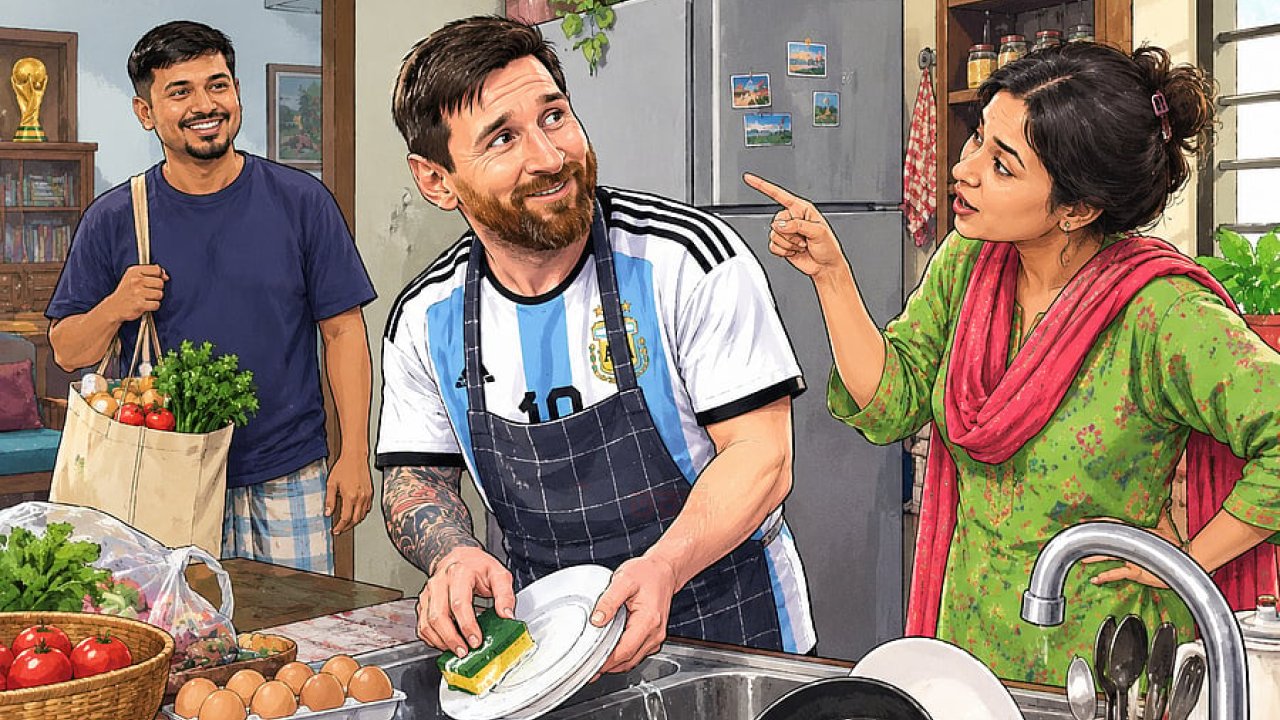 মেসির বাংলাদেশ ভ্রমণ এবং গৃহস্থালি মহাজোট